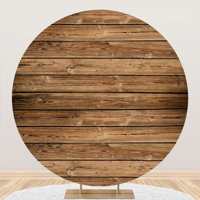 Yeele 6.5x6.5ft Wooden Board Round Backdrop Rustic Wood Plank Photography Background Circle Backdrop Cover for Birthday Party Decorations Gender Reveal Baby Shower Wedding Grad Prom Photo Booth Props