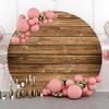 Yeele 6.5x6.5ft Wooden Board Round Backdrop Rustic Wood Plank Photography Background Circle Backdrop Cover for Birthday Party Decorations Gender Reveal Baby Shower Wedding Grad Prom Photo Booth Props view 2