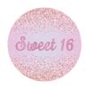 Yeele 7x7ft Sweet 16 Round Birthday Backdrop Rose Pink Happy 16th Birthday Background Bokeh Glitter Pink Spots 16th Birthday Party Backdrops for Photography Sixteen Girl Cake Table Banner Decors view 3