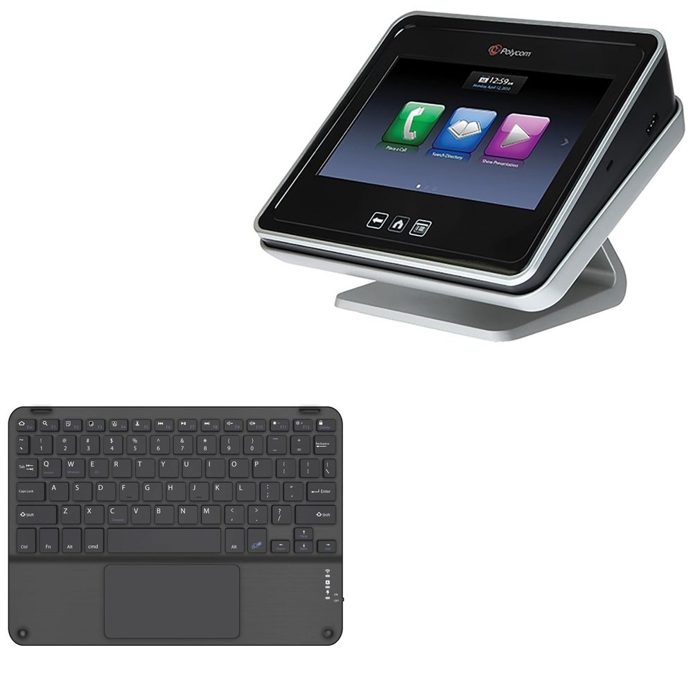 BoxWave Keyboard Compatible with Polycom Touch Control (7 in) - SlimKeys Bluetooth Keyboard with Trackpad, Portable Slim TouchPad - Jet Black