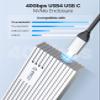 ORICO 40Gbps NVMe SSD Enclosure, M.2 to USB-C Adapter for NVMe M-Key 4TB SSD 2280, Aluminum M2 External SSD Case, Compatible with Thunderbolt 3/4 USB3.2/3.1/3.0/Type-M234-Silver view 2