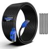 20FT Cat6 Outdoor Ethernet Cable, In-Ground, Heavy Duty Direct Burial, 24AWG CCA Patch Cord, PoE, UTP, Waterproof, LLDPE UV Resistant, Network, Internet, LAN, Cat 6 Cable 20 Feet with 25 Cable Ties view 1