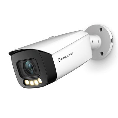 Amcrest 4K AI Bullet IP PoE Camera, 4K@30fps, 164ft Night Color Vision, Security IP Camera Outdoor, Face Detection, Human & Vehicle Detection, Built-in Siren Alarm, Built in Mic IP8M-TB2886EW-AI