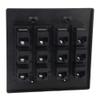 2Gang Colorful 12 Ports CAT6 RJ45 Female To Female Wall Plate (Black) view 3