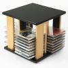 Wood CDs Storage Rack Desktop CD Organizer Rack Disc Shelf 360 Rotating Base DVD Collection Display Rack Large Capacity Holds 48 CD Cases view 1