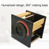 Wood CDs Storage Rack Desktop CD Organizer Rack Disc Shelf 360 Rotating Base DVD Collection Display Rack Large Capacity Holds 48 CD Cases view 3
