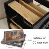 Wood CDs Storage Rack Desktop CD Organizer Rack Disc Shelf 360 Rotating Base DVD Collection Display Rack Large Capacity Holds 48 CD Cases view 4