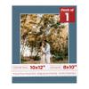 10x12 Mat Bevel Cut for 8x10 Photos - Acid Free Steel Blue Precut Matboard With Backing Board and Crystal Clear, Self Seal Photo Mat Bag - For Pictures, Photos, Framing - 4-ply Thickness view 1