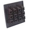 2Gang Colorful 12 Ports CAT6 RJ45 Female To Female Wall Plate (Brown) view 3