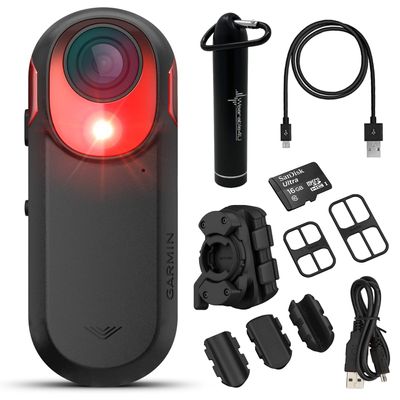 Wearable4U - Garmin Varia RCT715 Bicycle Radar with Tail Light, Continuous Recording with Power Bundle