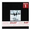 20x20 Mat Bevel Cut for 8x8 Photos - Acid Free Black with Black Core Precut Matboard With Backing Board and Crystal Clear, Self Seal Photo Mat Bag - For Pictures, Photos, Framing - 4-ply Thickness view 1