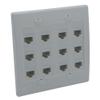 2Gang Colorful 12 Ports CAT6 RJ45 Female To Female Wall Plate (Almond) view 2