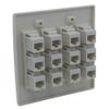 2Gang Colorful 12 Ports CAT6 RJ45 Female To Female Wall Plate (Almond) view 3