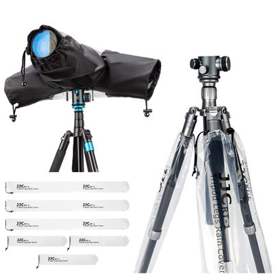 Camera Rain Cover + Tripod Leg CoverDSLR Mirrorless Camera Rain Cover with 6 Pack Camera Tripod Leg Covers