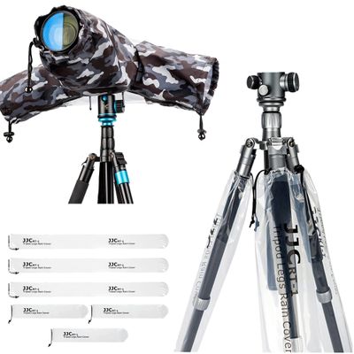 Camera Rain Cover + Tripod Leg CoverDSLR Mirrorless Camera Rain Cover with 6 Pack Camera Tripod Leg Covers