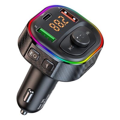 Bluetooth Adapter for Car, Bluetooth FM Radio Transmitter with QC3.0 & PD 20W USB Charger, Support Hands-Free Call MP3 Music Player U Disk/TF Card,A