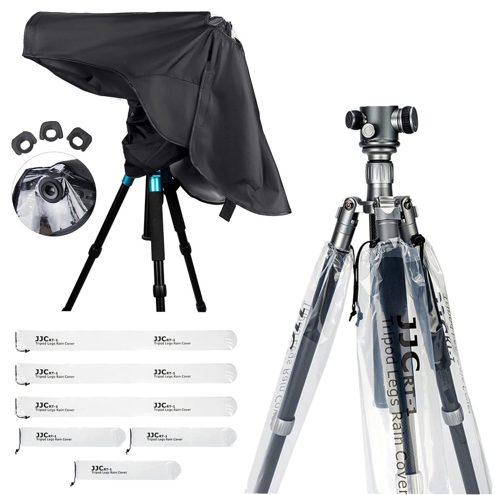 Camera Rain Cover + Tripod Leg Cover Camera Lens Rain Cover with 6 Pack Camera Tripod Leg Covers