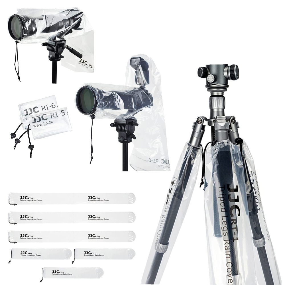 Camera Rain Cover + Tripod Leg Cover2 Pack Camera Lens Rain Cover with 6 Pack Camera Tripod Leg Covers