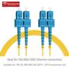 2m(6ft) OS2 SC to SC Single Mode Fiber Patch Cables, Options 0.5m~153m, Singlemode Fiber Optic Cable 10G SMF LSZH Duplex 9/125m OD 2.0mm  view 2
