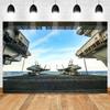 Aircraft Carrier Background for Party Decor MEETSIOY 9x6ft Air Combat Fighter Military Theme Backdrop for Party Photography Aircraft Happy Birthday Party Supplies BJZSMT139 view 1