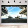 Aircraft Carrier Background for Party Decor MEETSIOY 9x6ft Air Combat Fighter Military Theme Backdrop for Party Photography Aircraft Happy Birthday Party Supplies BJZSMT139 view 2