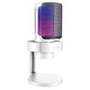 FIFINE Gaming USB PC Computer RGB Microphone for Live Streaming, Meeting, Podcasting, Video, Condenser Mic with Monitoring Headphone Jack, Light Control, for MAC OS/Windows-AmpliGame A8 White view 1