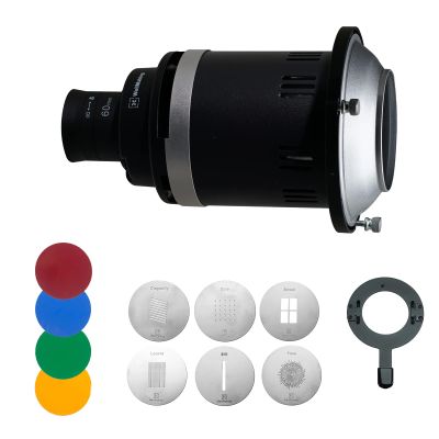 Wellmaking Replaceable speedring Optical snoot with Balcar Mount for Strobe and led Video Light with GOBO and Color Filter
