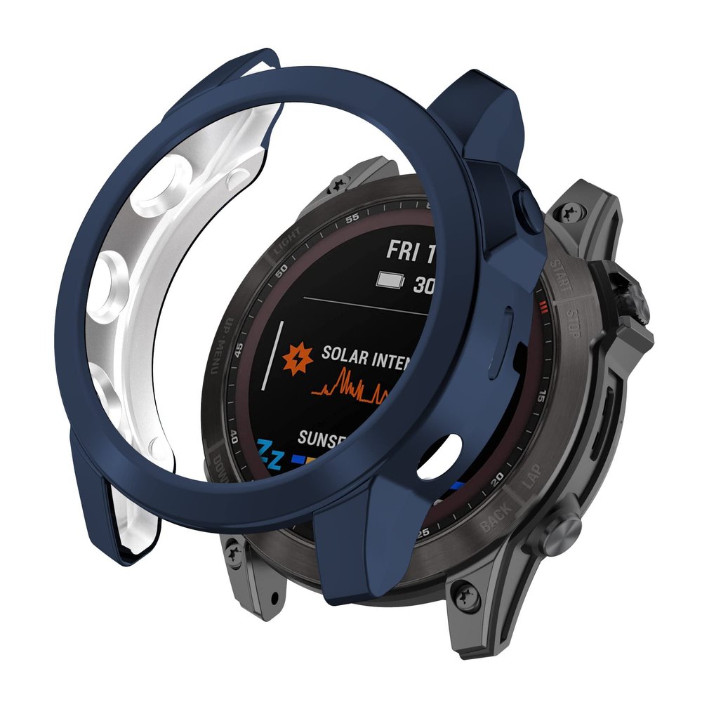 REYDA 2 Pack Watch Case Compatible for Garmin Fenix 7X, Ultra-Thin Soft TPU Silicone Edge Bumper Case Impact Resistant Shockproof Frame Shell Protective Cover for Garmin Fenix 7X (NO Screen Protector)