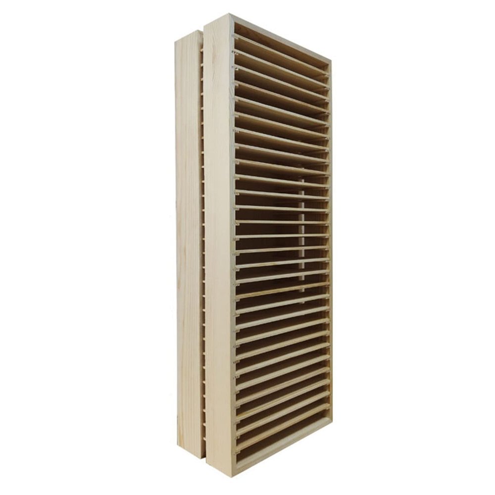 Natural Pine Wood Storage Rack Finishing Rack Disc Holder DVD CD Collection Display Shelf - Holds 29 Discs