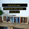 Natural Pine Wood CD DVD Rack CD Storage Shelf Box DVD Finishing Rack Dish Storage Rack CD Holder DVD Collection Display Shelf - Holds 35 CD Jewel Cases view 2