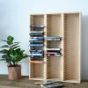 Natural Pine Wood CD DVD Rack CD Storage Shelf Box DVD Finishing Rack Dish Storage Rack CD Holder DVD Collection Display Shelf - Holds 35 CD Jewel Cases view 3