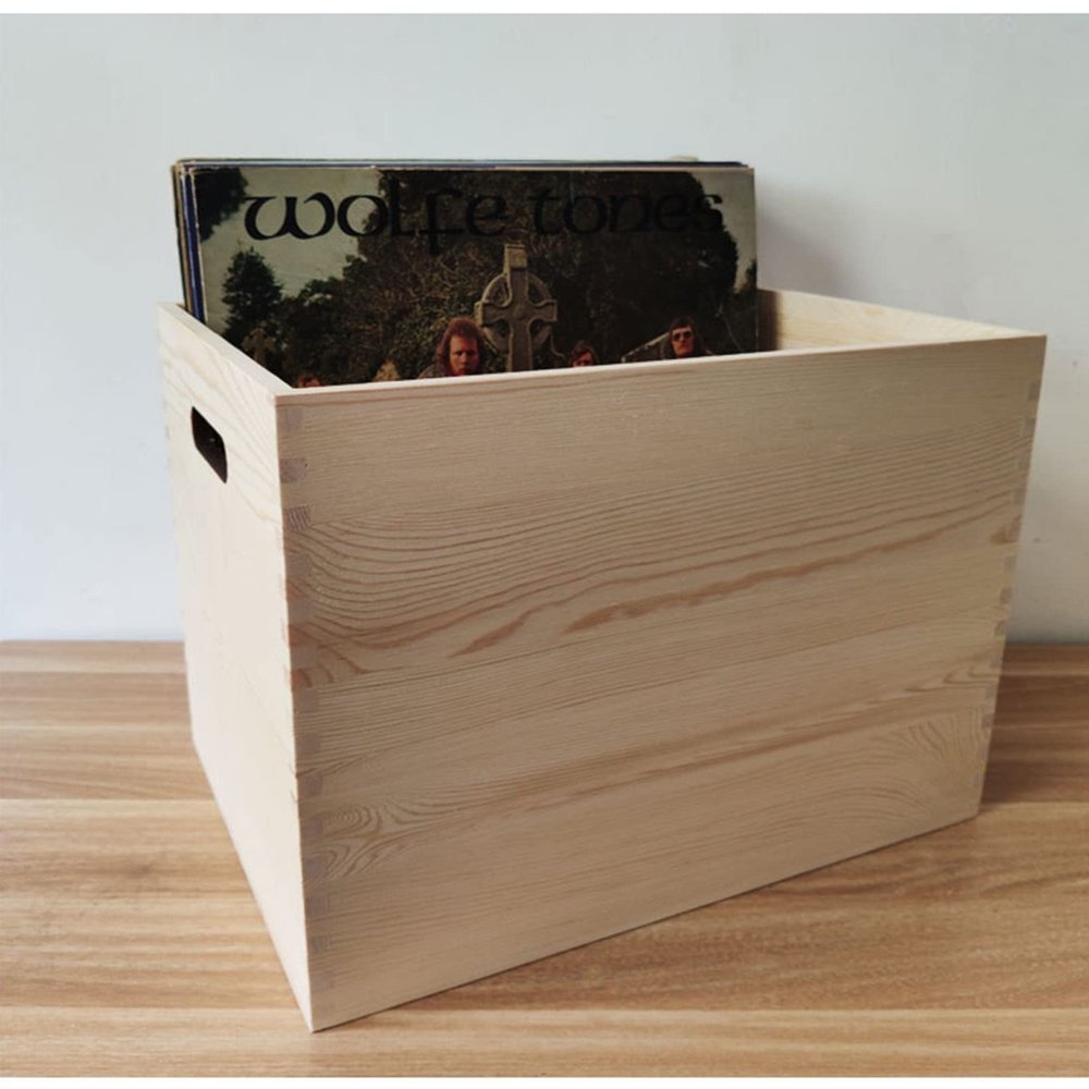 Solid Wood Vinyl Record Storage Box Cube 352525cm Desktop Disc Shelf LP Record Album Storage CD Holder DVD Storage Rack LP Records Finishing Rack
