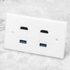 2 HD output Female to Female Buckle + 2USB Buckle Wall Plate Panel for Home Hotel , Wall Plate and Keystone , Wall Plate and Keystone , 2 HD output Female to Female BHD output wall plate HD output o view 2