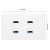 2 HD output Female to Female Buckle + 2USB Buckle Wall Plate Panel for Home Hotel , Wall Plate and Keystone , Wall Plate and Keystone , 2 HD output Female to Female BHD output wall plate HD output o view 3