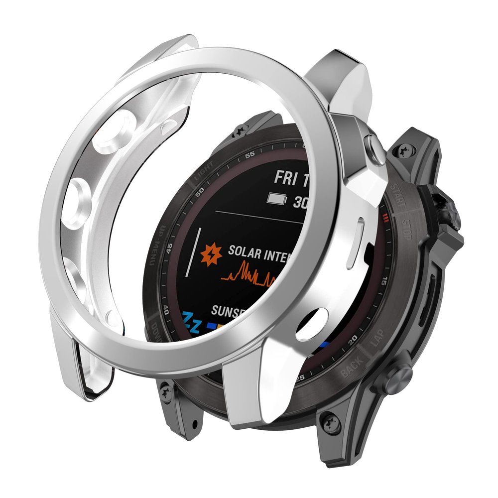 REYDA 2 Pack Watch Case Compatible for Garmin Fenix 7X, Ultra-Thin Soft TPU Silicone Edge Bumper Case Impact Resistant Shockproof Frame Shell Protective Cover for Garmin Fenix 7X (NO Screen Protector)