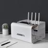 Double Layer Drawer Router Box for TV Set Top Box White ABS view 2