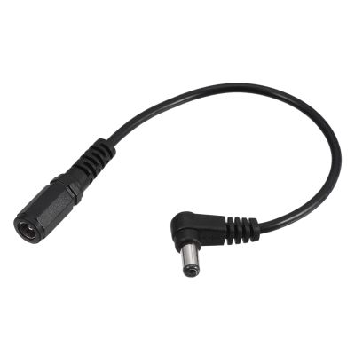 MECCANIXITY 5.5mm x 2.1mm 90 Degree Right Angle DC Power Male Plug Jack to Bare Wire Open End Pigtail Power Cable Repair for Camera CCTV Pack of 4