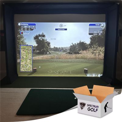 Golf Screen Poly Blend Notched for Golf Simulator-Triple Hemmed-US Made (144 x 105)