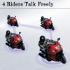 GaiRen V4 Plus Motorcycle Bluetooth Helmet Intercom Headset, 4 Rides Group Communication System for Motorcycling Soccer Referees Skiing ATV/Off Road (4 Pack) view 2