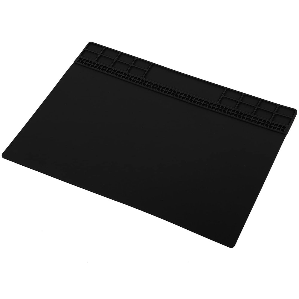 GOWENIC Repair Mat 350x250x4Mm Soft Silicone Repair Mat High Performance Magnetic Table Mat Use Convenient for Computer(Black)