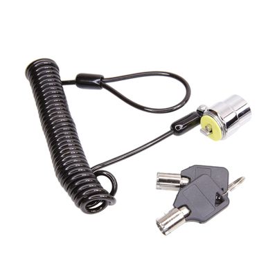 CamDesign Computer Security Lock and Metal Cable with 2 Keys for Laptop PC DVD Player, 12 Inch Black Coiled Cable Extends to 39 Inch, Steel Notebook Lock with Anti Scratch T-Bar Locking Mechanism