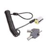 CamDesign Computer Security Lock and Metal Cable with 2 Keys for Laptop PC DVD Player, 12 Inch Black Coiled Cable Extends to 39 Inch, Steel Notebook Lock with Anti Scratch T-Bar Locking Mechanism view 1