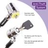 CamDesign Computer Security Lock and Metal Cable with 2 Keys for Laptop PC DVD Player, 12 Inch Black Coiled Cable Extends to 39 Inch, Steel Notebook Lock with Anti Scratch T-Bar Locking Mechanism view 2