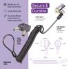 CamDesign Computer Security Lock and Metal Cable with 2 Keys for Laptop PC DVD Player, 12 Inch Black Coiled Cable Extends to 39 Inch, Steel Notebook Lock with Anti Scratch T-Bar Locking Mechanism view 3