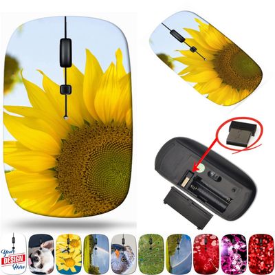 maizi Wireless Mouse Mac Computer Personal Laptop, Wireless Mice 25090258 Sunflower is blossomi Lightweight 2.4G USB Receiver Printed in USA
