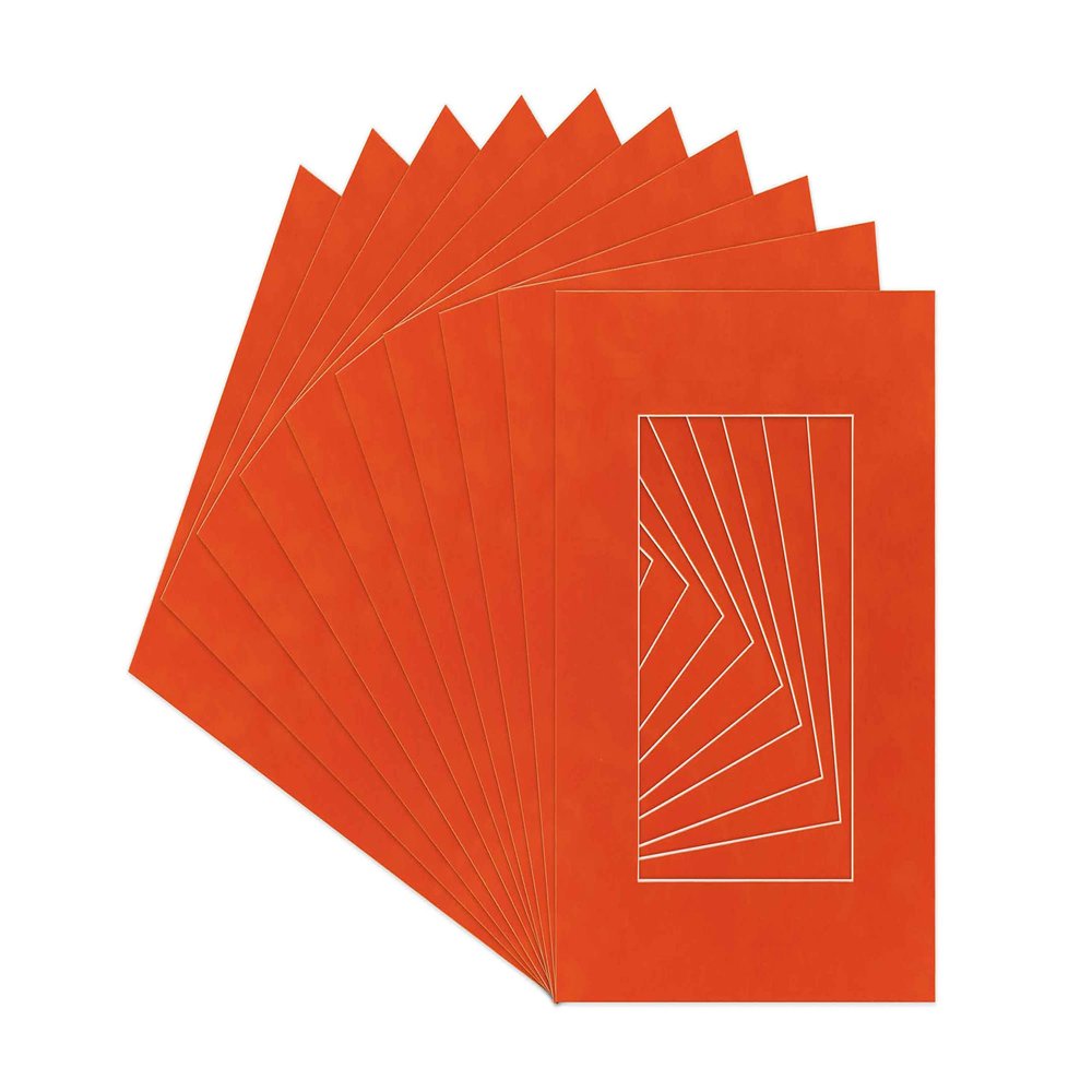 Poster Palooza Pack of TEN 11.7x16.5 Mats Bevel Cut for 8.5x11 Photos - Acid Free Orange Suede Precut Matboards For Pictures, Photos, Framing - 4-ply Thickness