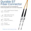 SpeedaLite 12M LC to ST Fiber Patch Cable OM1 Multimode Duplex 10Gig OFNR, 12 Meter view 3
