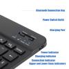 Sanpyl 10in Ultra Thin Bluetooth French AZERT Keyboard, Scissor Slim Multifunctional Keyboard for Tablet Phone Computer (Black) view 3