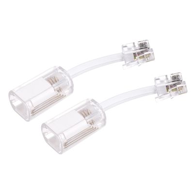 MECCANIXITY Telephone Cord Detangler 360 Degree Rotating Landline Cable Anti-Tangle Phone Cord Clear White 2pcs