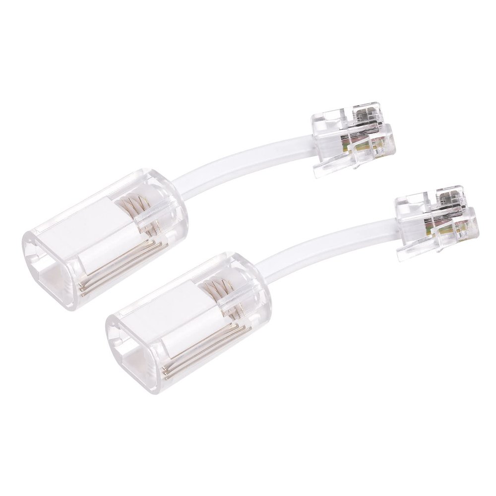 MECCANIXITY Telephone Cord Detangler 360 Degree Rotating Landline Cable Anti-Tangle Phone Cord Clear White 2pcs